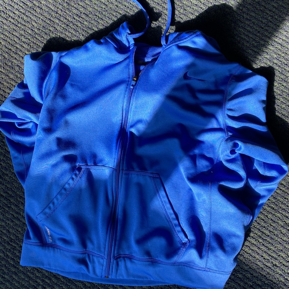 Blue Nike zip up hoodie